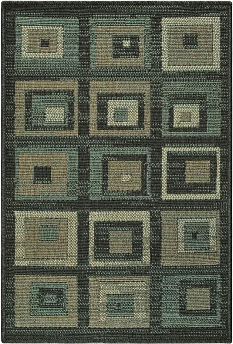 Checkered Stain Resistant Area Rug Photo 2