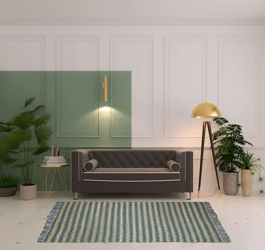 Chevron Hand Woven Stain Resistant Area Rug With Fringe Photo 9