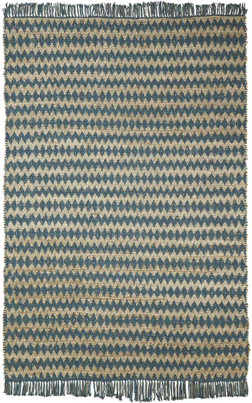 Chevron Hand Woven Stain Resistant Area Rug With Fringe Photo 1