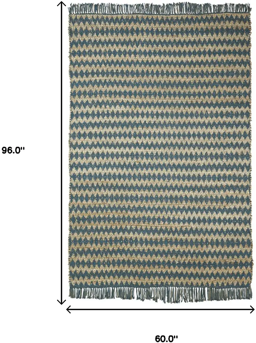 Chevron Hand Woven Stain Resistant Area Rug With Fringe Photo 8