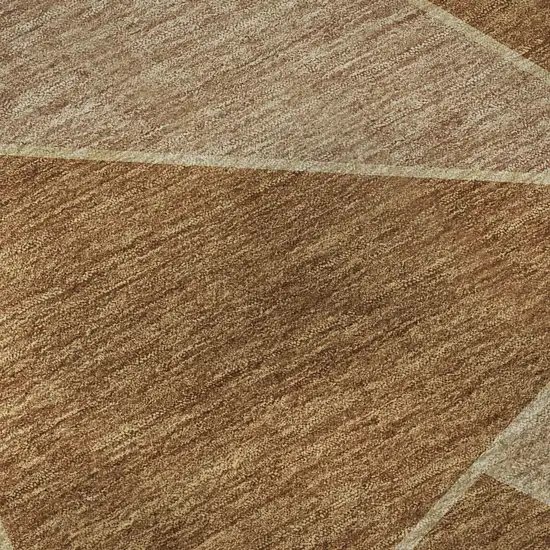 Chili Red And Beige Geometric Washable Area Rug With UV Protection Photo 9