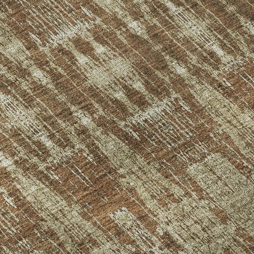 Chili Red And Beige Moroccan Washable Area Rug With UV Protection Photo 8