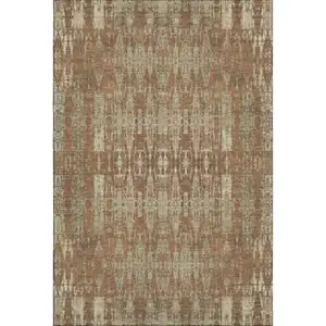 Photo of Chili Red And Beige Moroccan Washable Area Rug With UV Protection