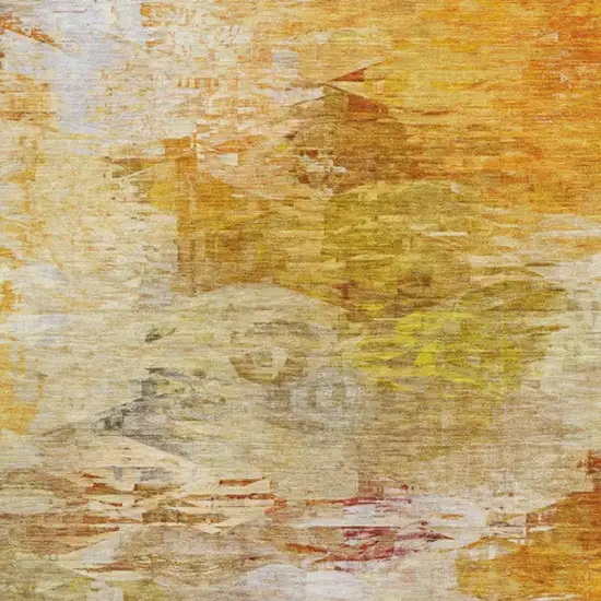 Chili Red And Ivory Abstract Washable Area Rug With UV Protection Photo 5