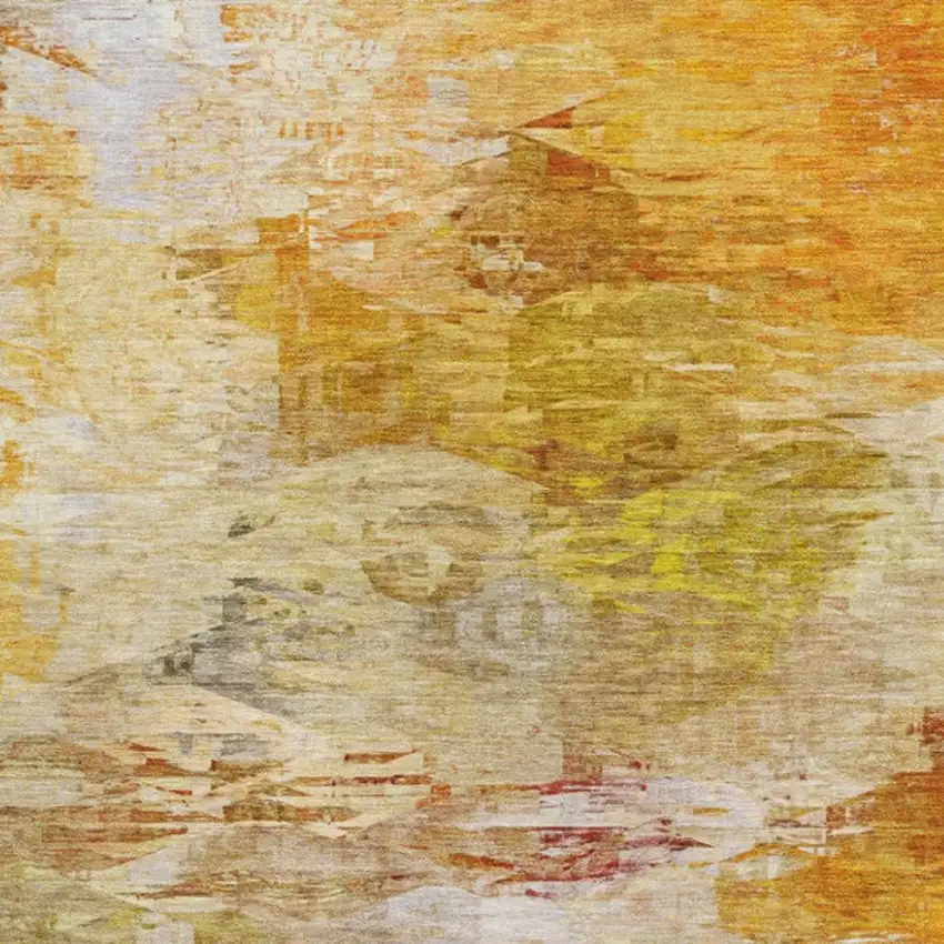 Chili Red And Ivory Abstract Washable Area Rug With UV Protection Photo 5