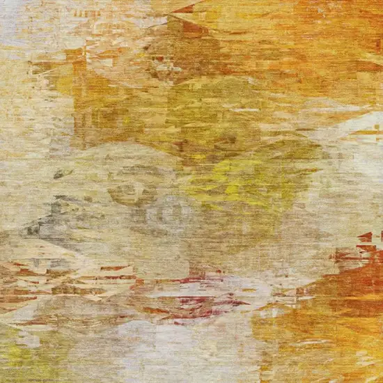 Chili Red And Ivory Abstract Washable Area Rug With UV Protection Photo 6