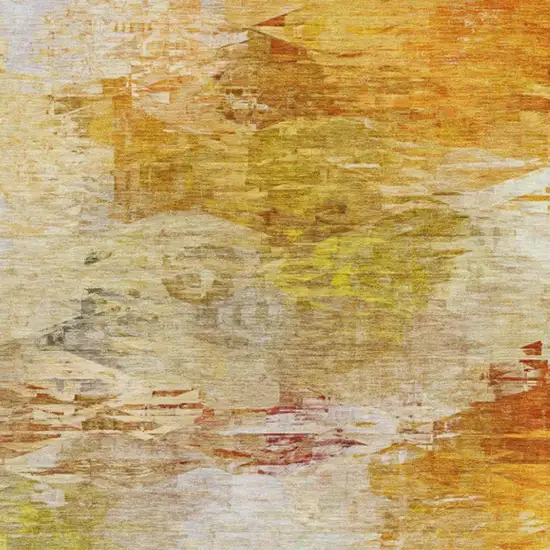 Chili Red And Ivory Abstract Washable Area Rug With UV Protection Photo 9