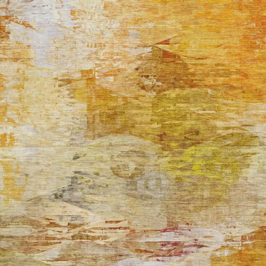 Chili Red And Ivory Abstract Washable Area Rug With UV Protection Photo 8