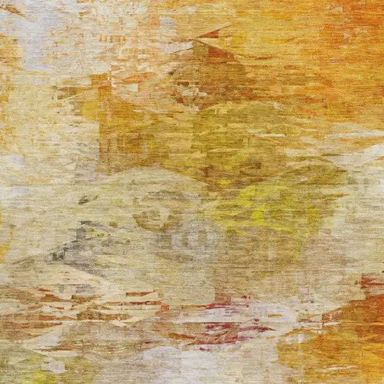 Chili Red And Ivory Abstract Washable Area Rug With UV Protection Photo 5