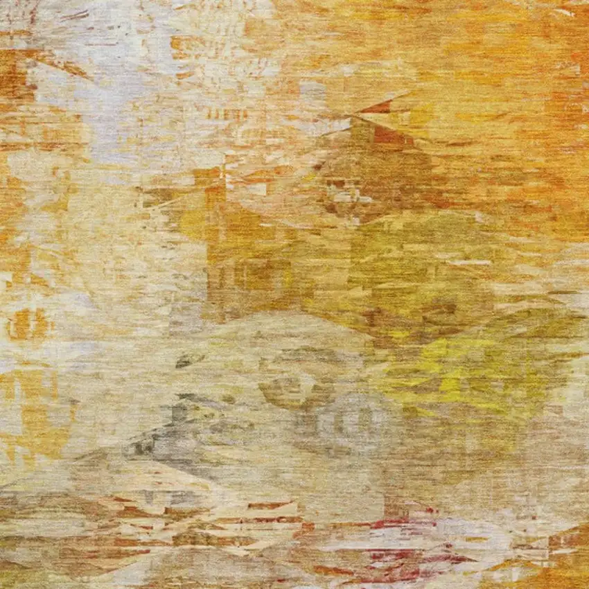 Chili Red And Ivory Abstract Washable Area Rug With UV Protection Photo 3