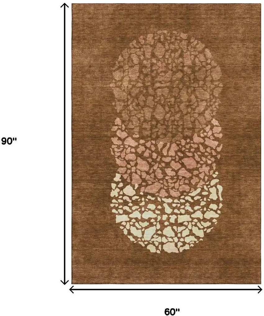 Chili Red And Ivory Abstract Washable Area Rug With UV Protection Photo 3