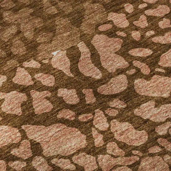 Chili Red And Ivory Abstract Washable Area Rug With UV Protection Photo 9