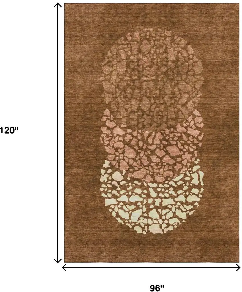 Chili Red And Ivory Abstract Washable Area Rug With UV Protection Photo 3