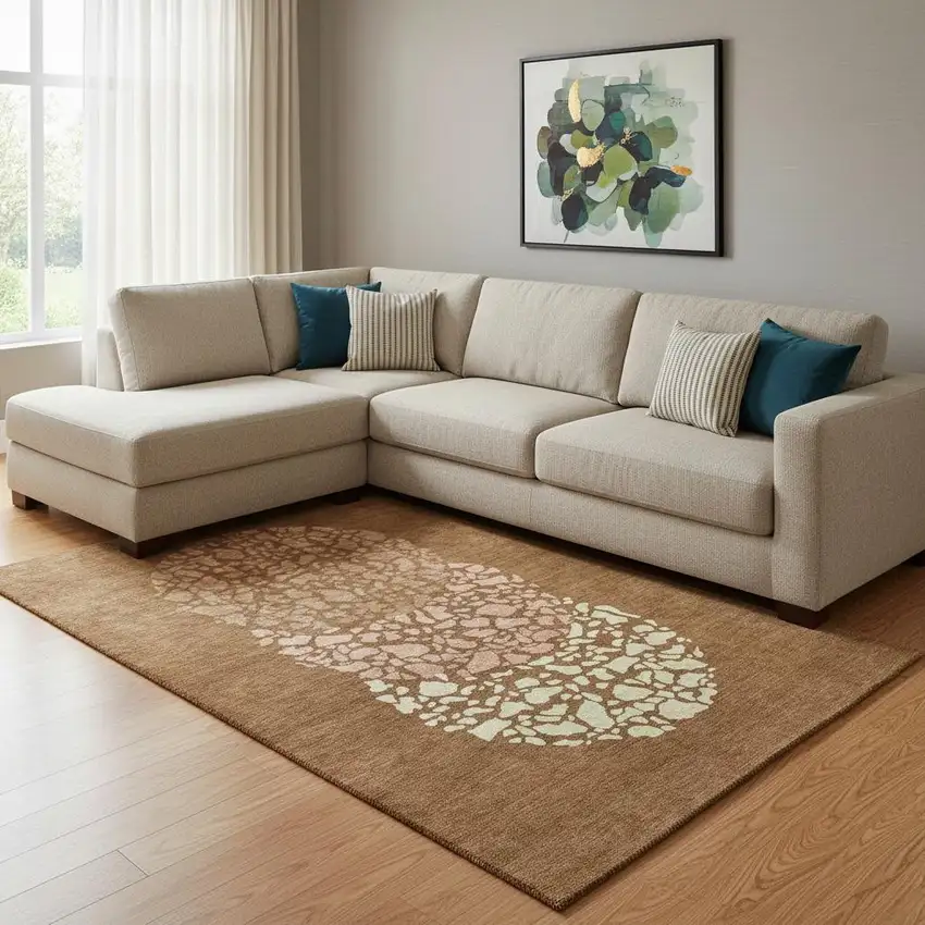 Chili Red And Ivory Abstract Washable Area Rug With UV Protection Photo 1