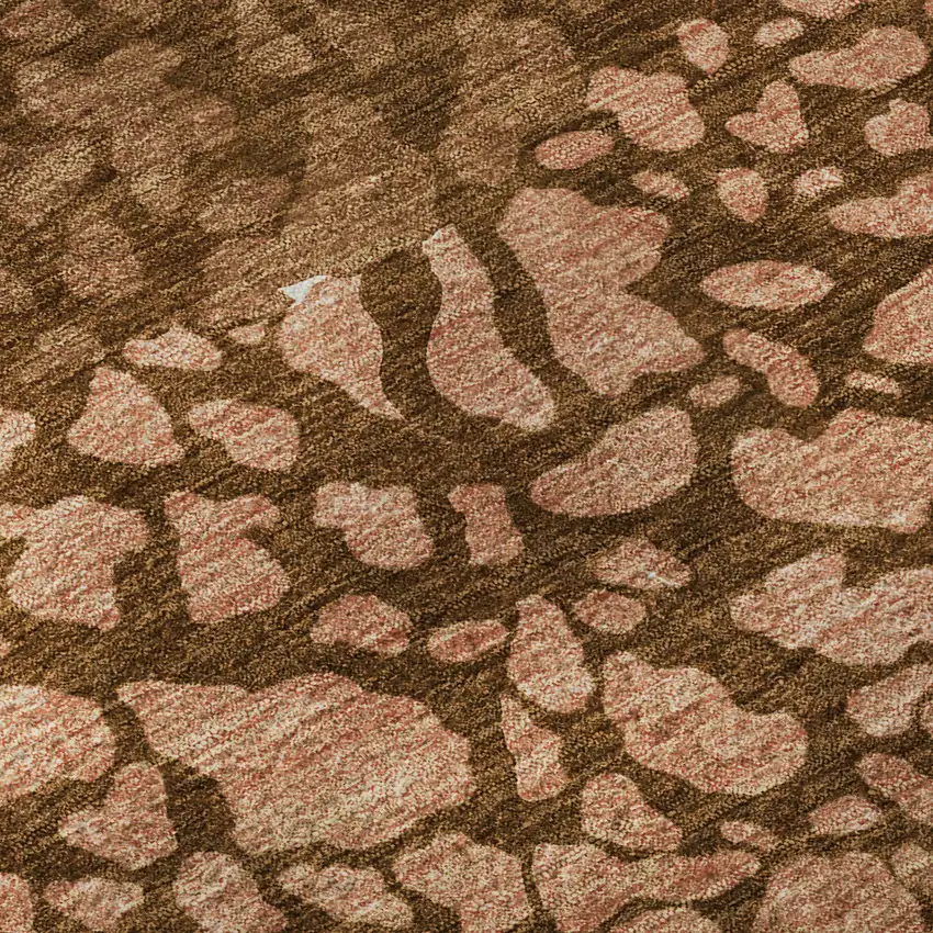 Chili Red And Ivory Abstract Washable Area Rug With UV Protection Photo 8