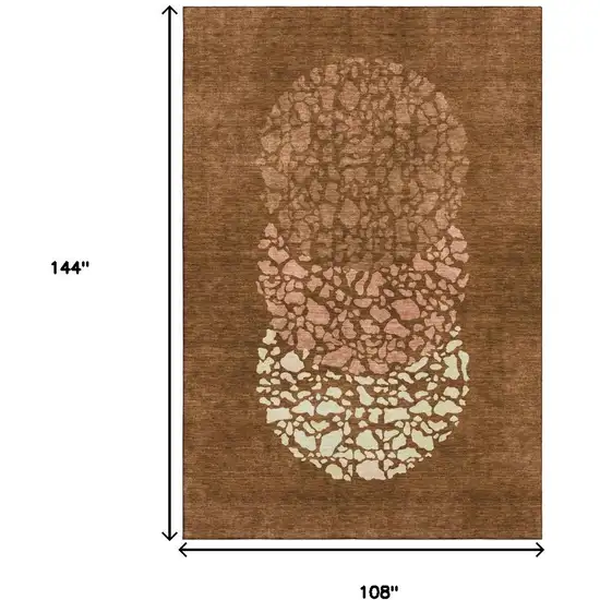 Chili Red And Ivory Abstract Washable Area Rug With UV Protection Photo 9