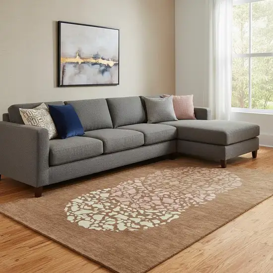 Chili Red And Ivory Abstract Washable Area Rug With UV Protection Photo 1