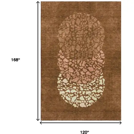 Chili Red And Ivory Abstract Washable Area Rug With UV Protection Photo 3