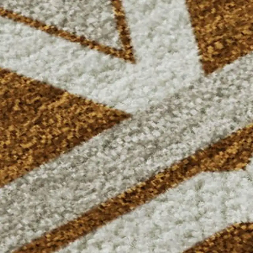 Chili Red And Ivory Geometric Washable Area Rug With UV Protection Photo 2