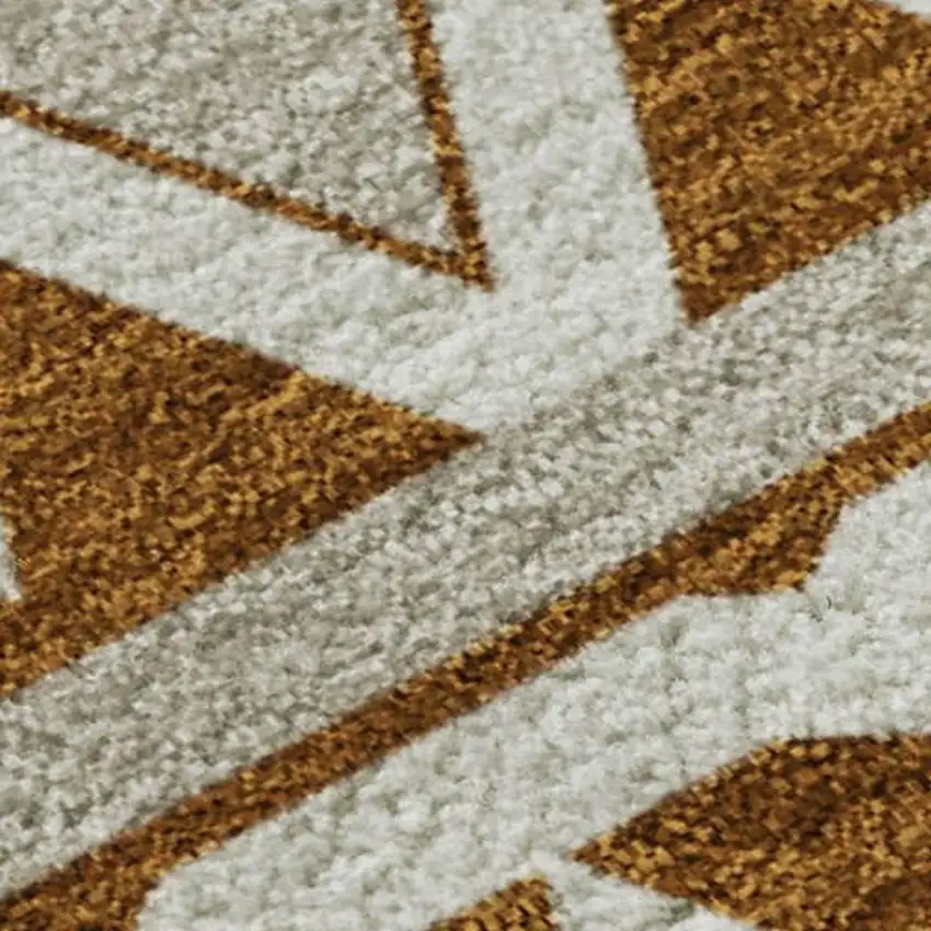 Chili Red And Ivory Geometric Washable Area Rug With UV Protection Photo 3