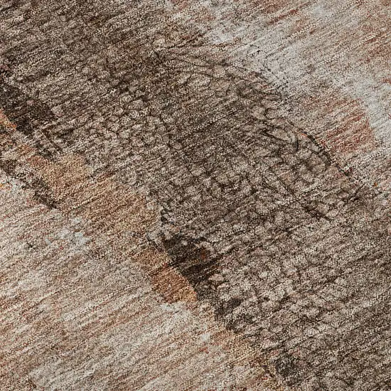 Chili Red Brown And Ivory Abstract Washable Area Rug With UV Protection Photo 9