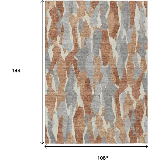 Chili Red Granite Gray And Ivory Striped Washable Indoor Outdoor Area Rug Photo 3