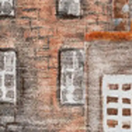 Chili Red Gray And Ivory Abstract Geometric Washable Area Rug With UV Protection Photo 3