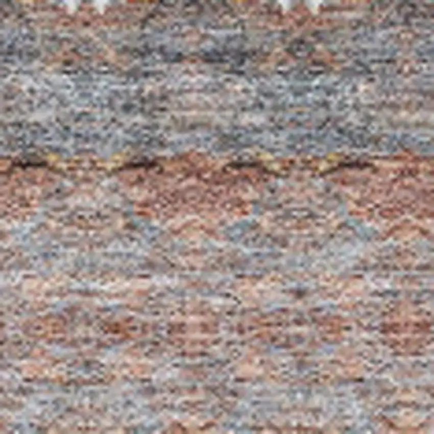 Chili Red Gray And Ivory Floral Medallion Washable Area Rug With UV Protection Photo 8