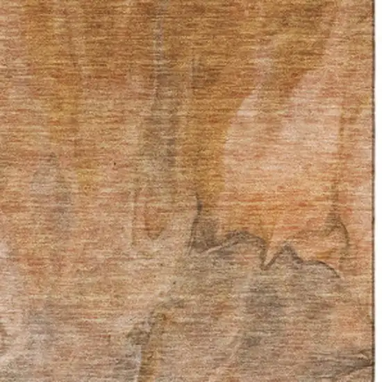 Chili Red Ivory And Copper Abstract Washable Area Rug With UV Protection Photo 3