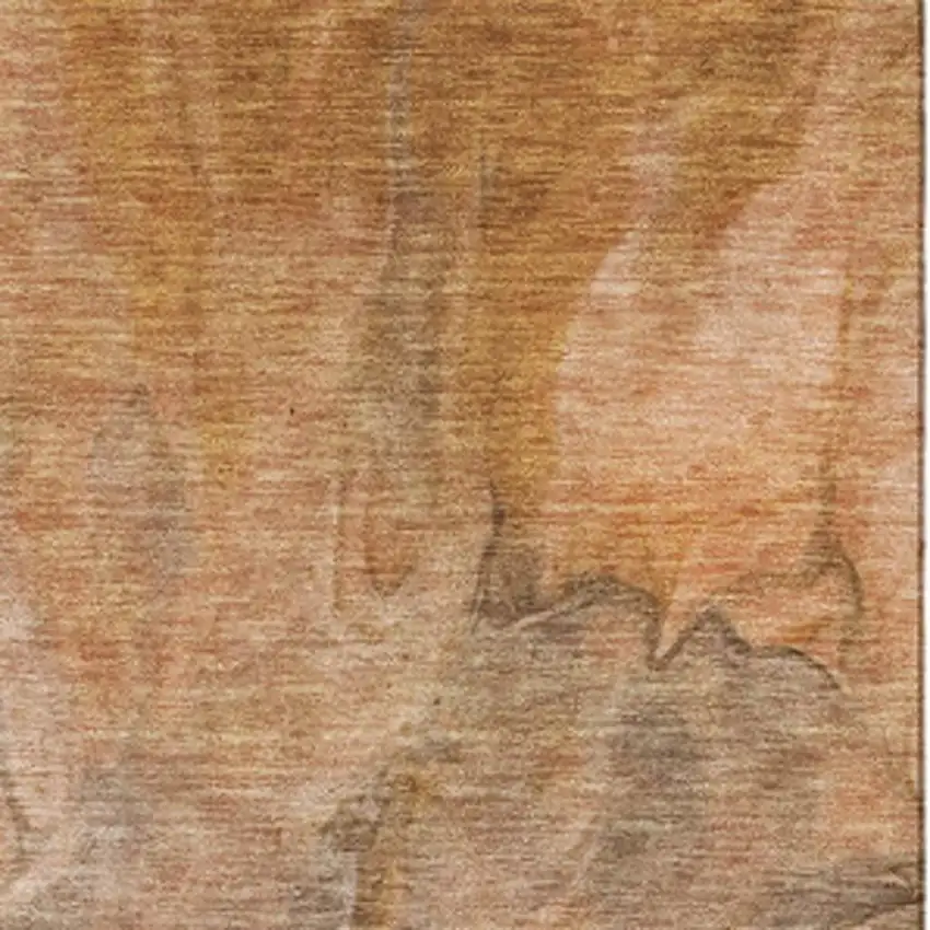 Chili Red Ivory And Copper Abstract Washable Area Rug With UV Protection Photo 3