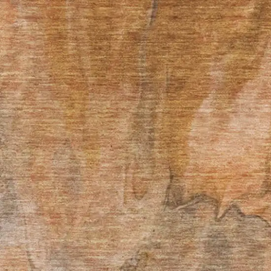 Chili Red Ivory And Copper Abstract Washable Area Rug With UV Protection Photo 3