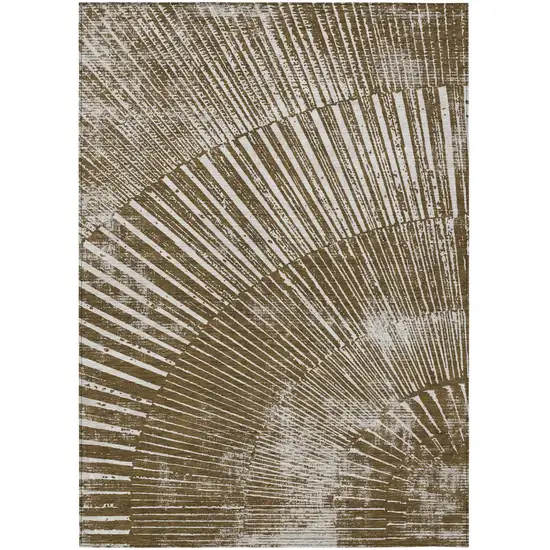 Chocolate Abstract Washable Non Skid Indoor Outdoor Area Rug Photo 2
