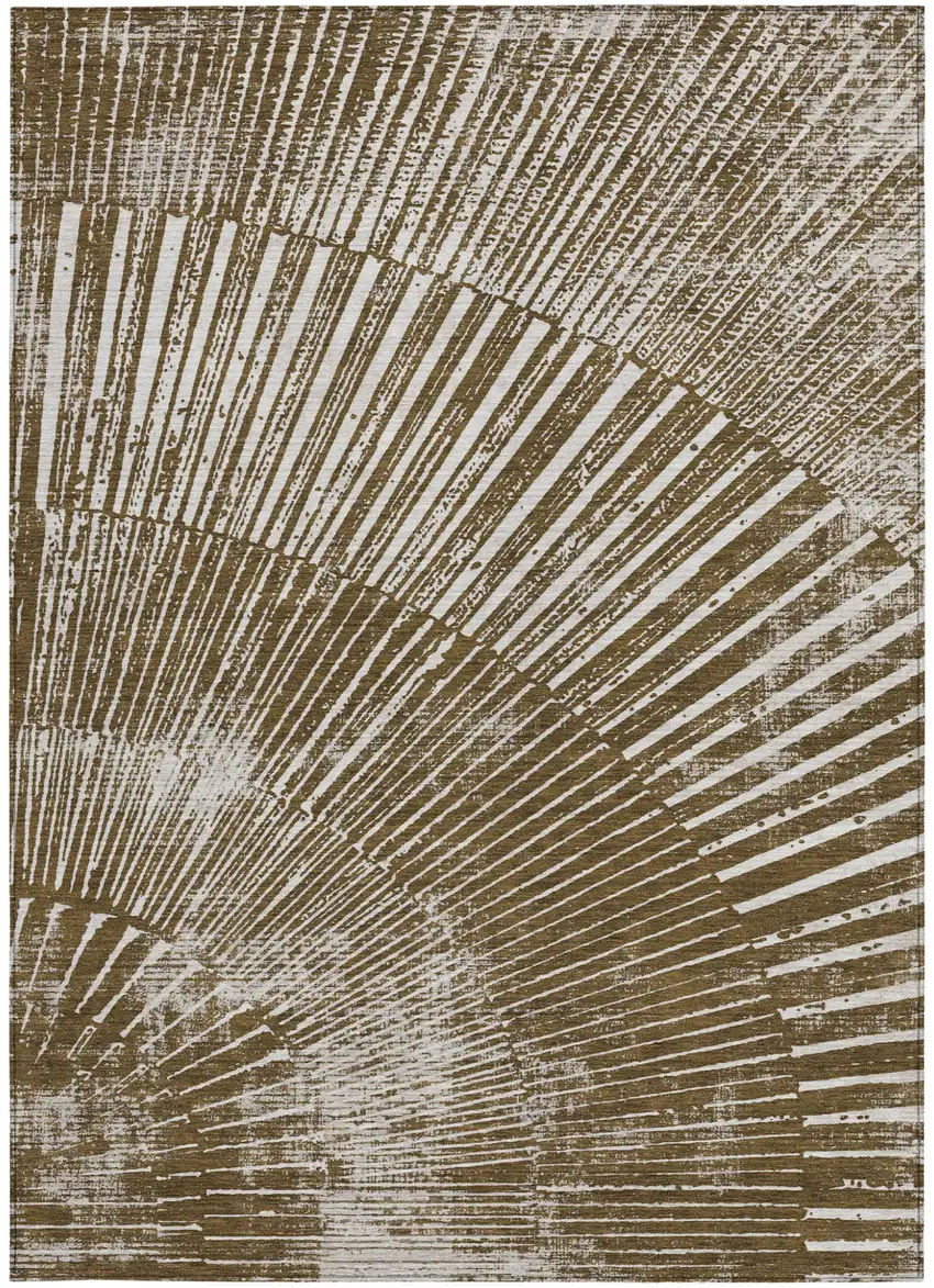 Chocolate Abstract Washable Non Skid Indoor Outdoor Area Rug Photo 4