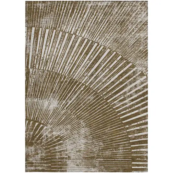 Chocolate Abstract Washable Non Skid Indoor Outdoor Area Rug Photo 5