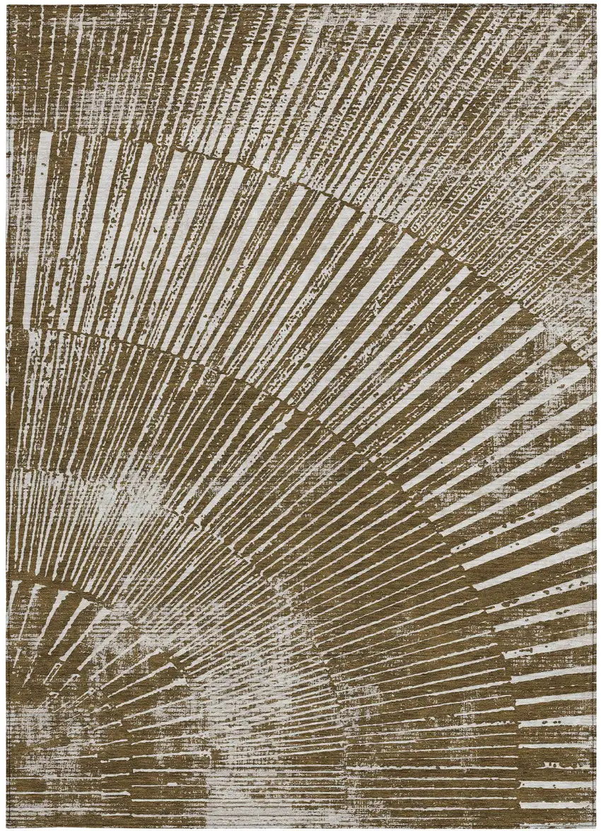 Chocolate Abstract Washable Non Skid Indoor Outdoor Area Rug Photo 4