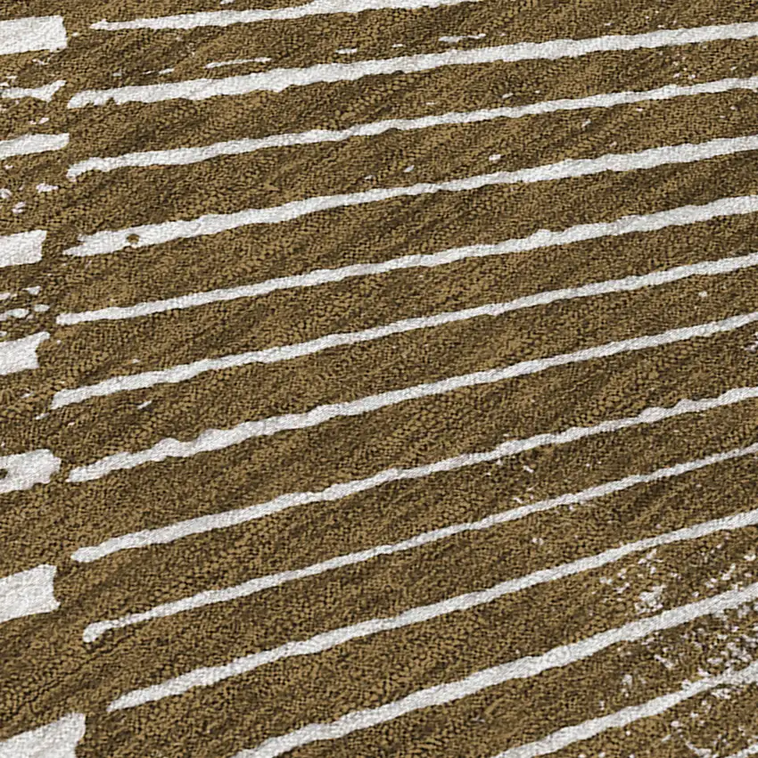 Chocolate Abstract Washable Non Skid Indoor Outdoor Area Rug Photo 8