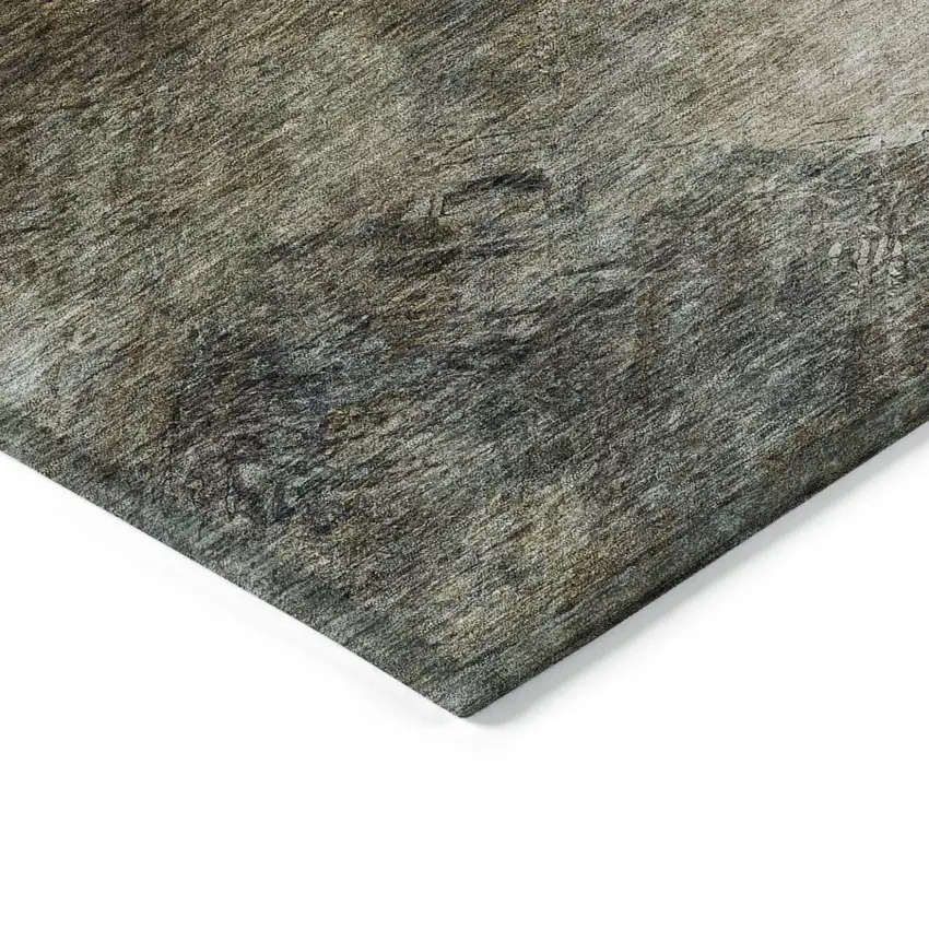 Chocolate Abstract Washable Non Skid Indoor Outdoor Area Rug Photo 5