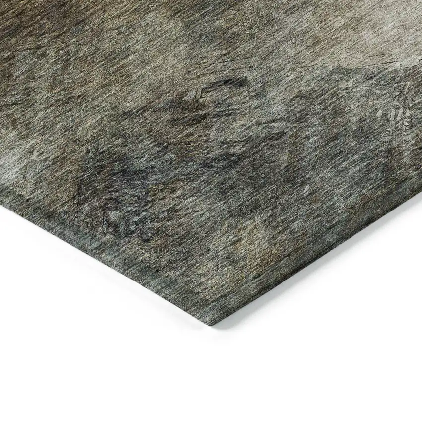 Chocolate Abstract Washable Non Skid Indoor Outdoor Area Rug Photo 5