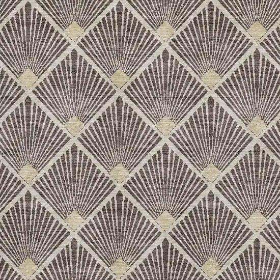 Chocolate And Beige Abstract Geometric Washable Area Rug With UV Protection Photo 3
