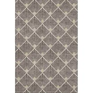 Photo of Chocolate And Beige Abstract Geometric Washable Area Rug With UV Protection