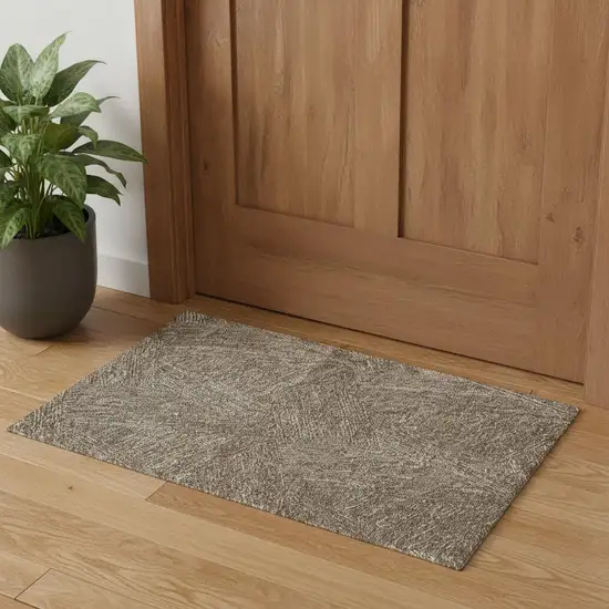 Chocolate And Beige Abstract Washable Area Rug With UV Protection Photo 1