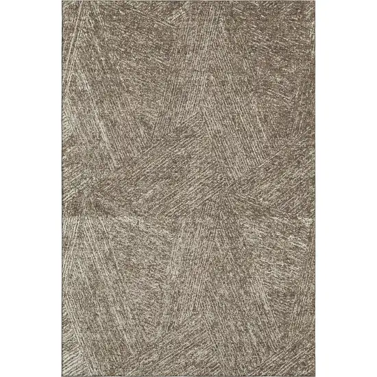 Chocolate And Beige Abstract Washable Area Rug With UV Protection Photo 3