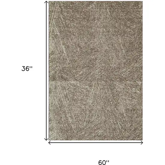 Chocolate And Beige Abstract Washable Area Rug With UV Protection Photo 9