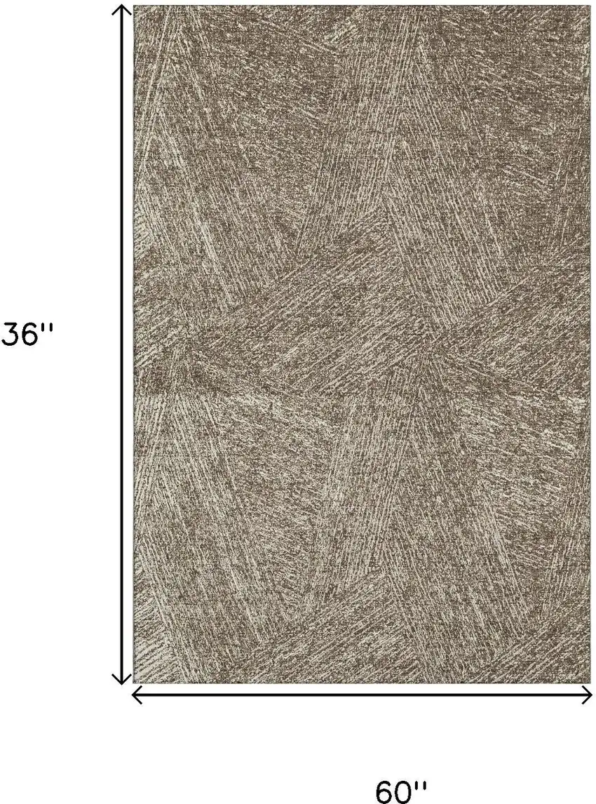 Chocolate And Beige Abstract Washable Area Rug With UV Protection Photo 9