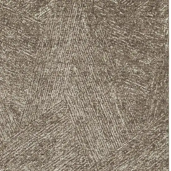 Chocolate And Beige Abstract Washable Area Rug With UV Protection Photo 3
