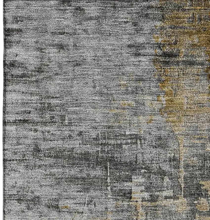 Chocolate And Beige Abstract Washable Area Rug With UV Protection Photo 4