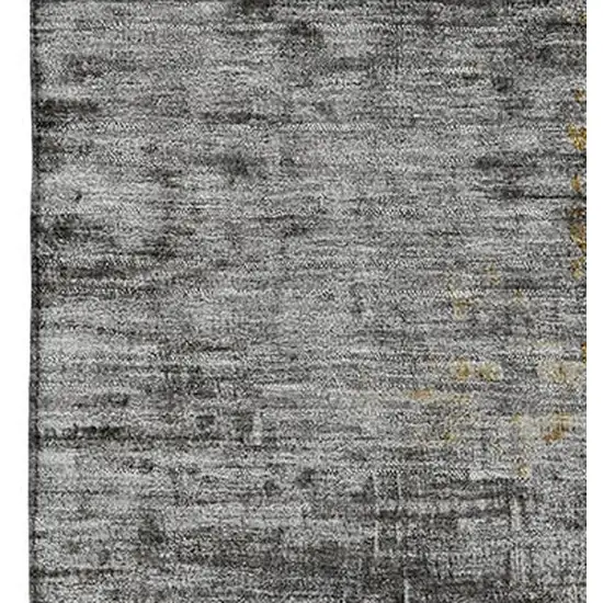 Chocolate And Beige Abstract Washable Area Rug With UV Protection Photo 3