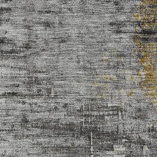 Chocolate And Beige Abstract Washable Area Rug With UV Protection Photo 3