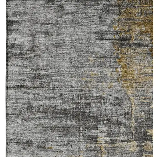 Chocolate And Beige Abstract Washable Area Rug With UV Protection Photo 4