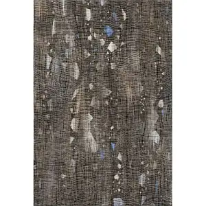 Photo of Chocolate And Beige Abstract Washable Area Rug With UV Protection